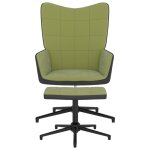 Vidaxl chaise de relaxation avec repose - pied vert clair velours et pvc