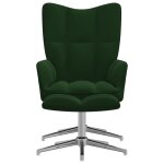 Vidaxl chaise de relaxation avec repose - pied vert fonc� velours
