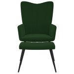 Vidaxl chaise de relaxation avec repose - pied vert fonc velours