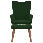 Vidaxl chaise de relaxation avec repose - pied vert fonc velours
