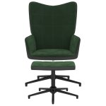 Vidaxl chaise de relaxation avec repose - pied vert foncé velours et pvc Vidaxl chaise de relaxation avec repose - pied vert foncé velours et pvc