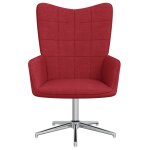 Vidaxl chaise de relaxation rouge bordeaux tissu