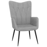 Vidaxl chaise de relaxation avec tabouret gris clair tissu