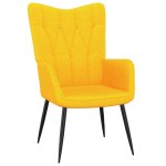 Vidaxl chaise de relaxation avec tabouret jaune moutarde tissu