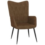 Vidaxl chaise de relaxation avec tabouret marron tissu