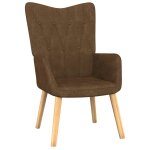 Vidaxl chaise de relaxation avec tabouret marron tissu