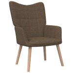Vidaxl chaise de relaxation avec tabouret marron tissu