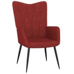 Vidaxl chaise de relaxation avec tabouret rouge bordeaux tissu