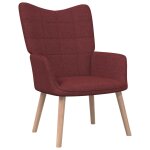 Vidaxl chaise de relaxation avec tabouret rouge bordeaux tissu