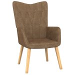 Vidaxl chaise de relaxation avec tabouret taupe tissu
