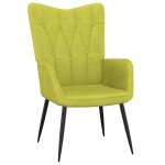 Vidaxl chaise de relaxation avec tabouret vert tissu