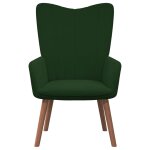 Vidaxl chaise de relaxation vert fonc velours