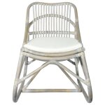 Vidaxl chaise en rotin gris lin
