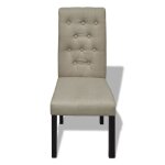 Vidaxl chaises de salle à manger 2 pcs beige tissu Vidaxl chaises de salle à manger 2 pcs beige tissu