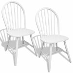 Vidaxl chaises de salle  manger 2 pcs blanc bois d'hva solide