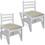 Vidaxl chaises de salle  manger 2 pcs blanc hva solide et velours