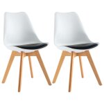 Vidaxl chaises de salle  manger 2 pcs blanc et noir similicuir