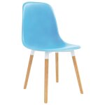 Vidaxl chaises de salle  manger 2 pcs bleu plastique