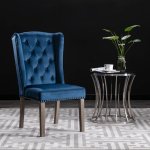 Vidaxl chaises de salle  manger 2 pcs bleu velours
