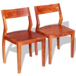 Vidaxl chaise de salle  manger 2 pcs bois d'acacia massif et sesham