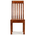 Vidaxl chaise de salle  manger 2 pcs bois massif avec finition sesham