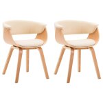 Vidaxl chaises de salle à manger 2 pcs crème bois courbé et similicuir Vidaxl chaises de salle à manger 2 pcs crème bois courbé et similicuir