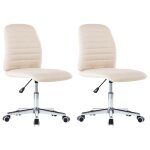 Vidaxl chaises de salle à manger 2 pcs crème tissu Vidaxl chaises de salle à manger 2 pcs crème tissu