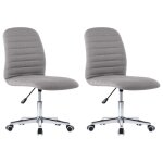 Vidaxl chaises de salle à manger 2 pcs gris clair tissu Vidaxl chaises de salle à manger 2 pcs gris clair tissu