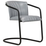 Vidaxl chaises de salle  manger 2 pcs gris cuir vritable