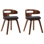 Vidaxl chaises de salle  manger 2 pcs gris fonc bois courb et tissu