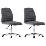Vidaxl chaises de salle  manger 2 pcs gris fonc tissu