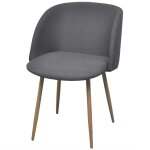 Vidaxl chaises de salle à manger 2 pcs gris foncé tissu Vidaxl chaises de salle à manger 2 pcs gris foncé tissu