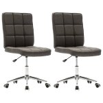Vidaxl chaises de salle à manger 2 pcs gris foncé tissu Vidaxl chaises de salle à manger 2 pcs gris foncé tissu