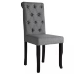 Vidaxl chaises de salle à manger 2 pcs gris foncé tissu Vidaxl chaises de salle à manger 2 pcs gris foncé tissu