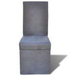 Vidaxl chaises de salle à manger 2 pcs gris foncé tissu Vidaxl chaises de salle à manger 2 pcs gris foncé tissu