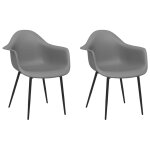 Vidaxl chaises de salle � manger 2 pcs gris pp