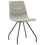 Vidaxl chaises de salle à manger 2 pcs gris similicuir Vidaxl chaises de salle à manger 2 pcs gris similicuir