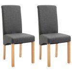 Vidaxl chaises de salle � manger 2 pcs gris tissu