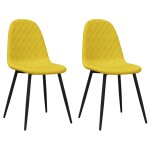Vidaxl chaises de salle à manger 2 pcs jaune moutarde velours Vidaxl chaises de salle à manger 2 pcs jaune moutarde velours