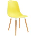 Vidaxl chaises de salle  manger 2 pcs jaune plastique