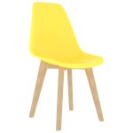 Vidaxl chaises de salle  manger 2 pcs jaune plastique