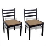 Vidaxl chaises de salle  manger 2 pcs marron hva solide et velours