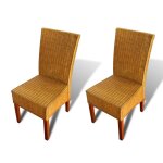 Vidaxl chaises de salle � manger 2 pcs marron rotin naturel