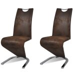 Vidaxl chaises de salle  manger 2 pcs marron similicuir