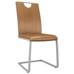 Vidaxl chaises de salle  manger 2 pcs marron similicuir