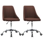 Vidaxl chaises de salle à manger 2 pcs marron tissu Vidaxl chaises de salle à manger 2 pcs marron tissu