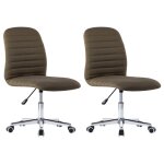 Vidaxl chaises de salle à manger 2 pcs marron tissu Vidaxl chaises de salle à manger 2 pcs marron tissu