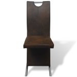 Vidaxl chaises de salle  manger 2 pcs marron tissu