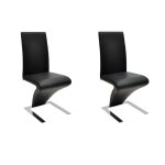Vidaxl chaises de salle  manger 2 pcs noir similicuir