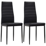 Vidaxl chaises de salle  manger 2 pcs noir similicuir